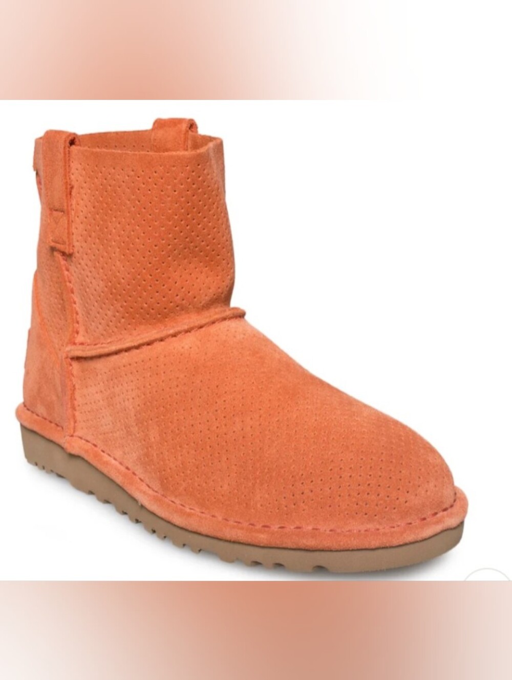 UGG Classic Unlined Mini Perf Fire Opal Boots Size 9 Used Exc